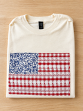 Embroidered Quilted Flag Tee