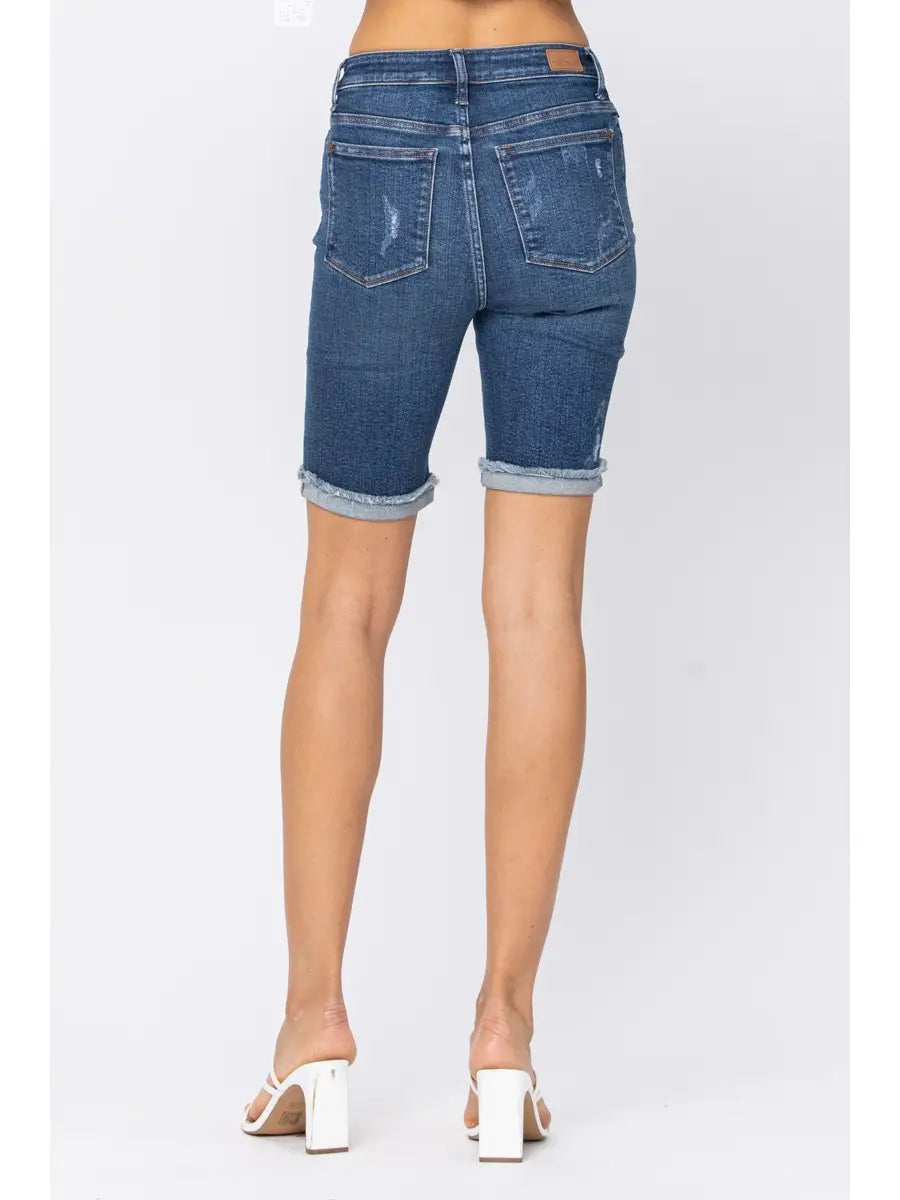 Judy Blue Destroyed Bermudas