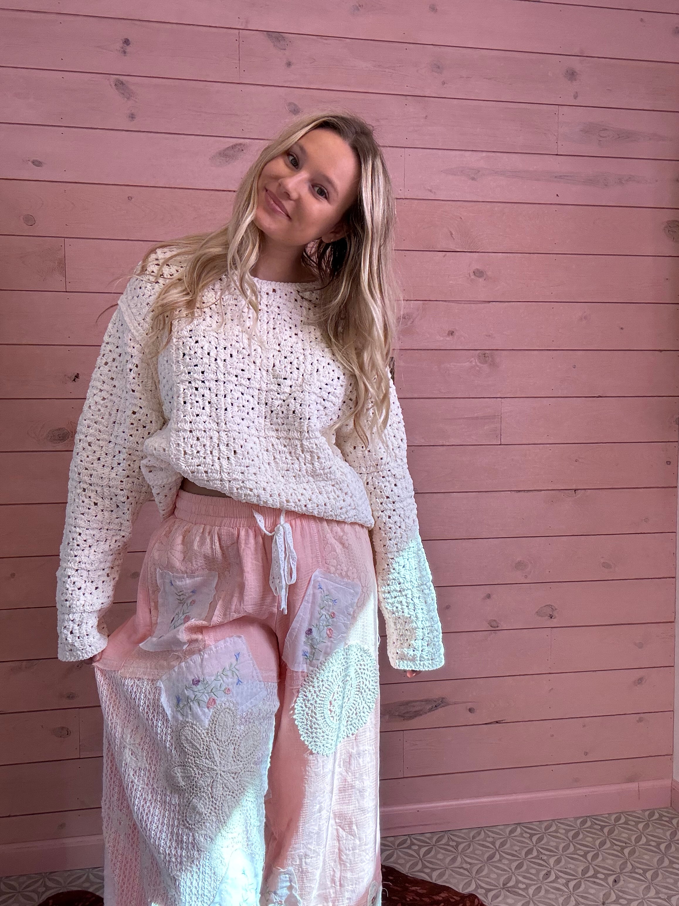 POL Wide Leg Patchwork Pants