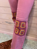 Judy Blue Dusty Pink Crochet Patch Denim