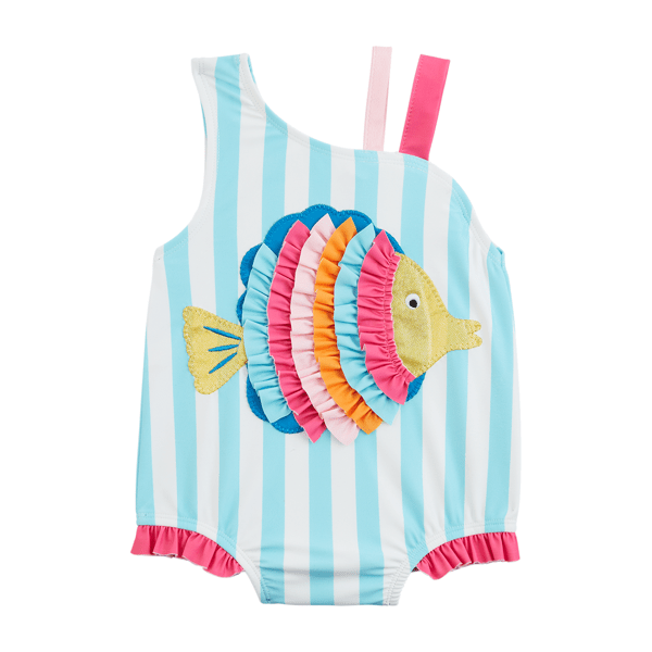 MudPie Girls Glitter Fish Swimsuit