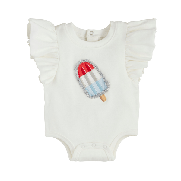 MudPie Baby USA Ruffled Bodysuit