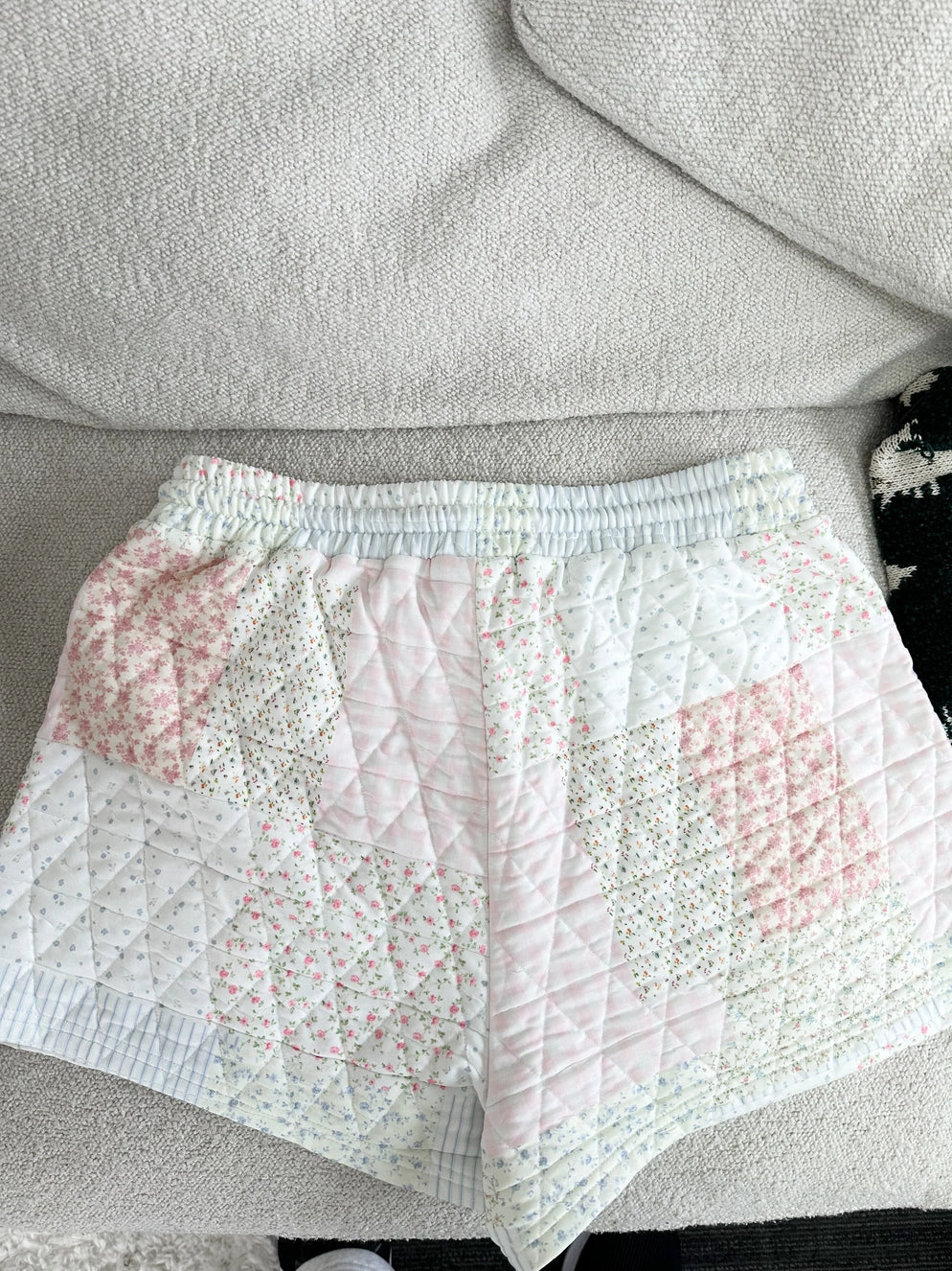 Sunkissed Coconut Pastel Quilted Shorts