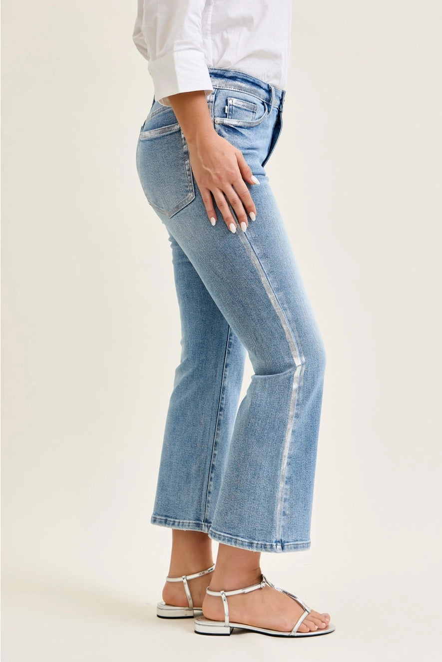 Judy Blue Flared & Foiled Jeans