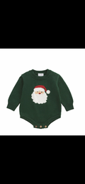 Christmas Santa green bubble sweater