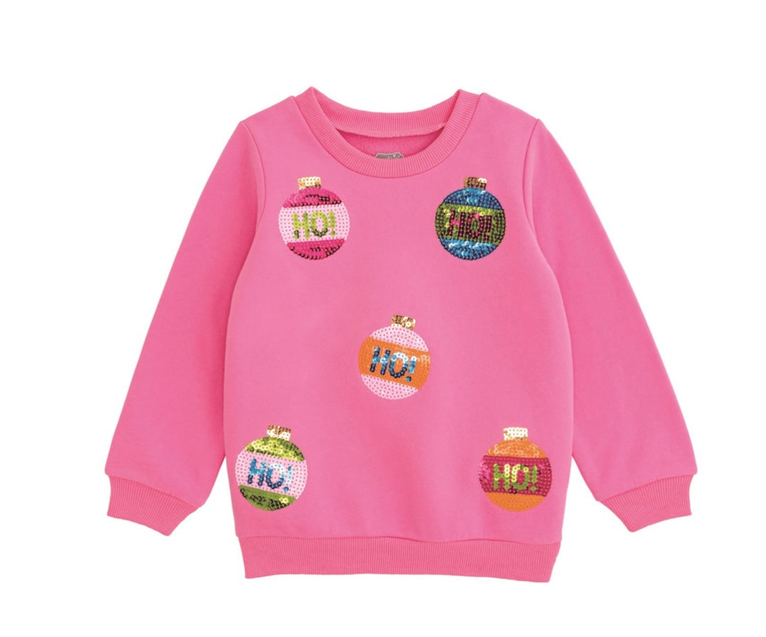 Toddler Girls Ornament Sequin Patch Sweatshirt