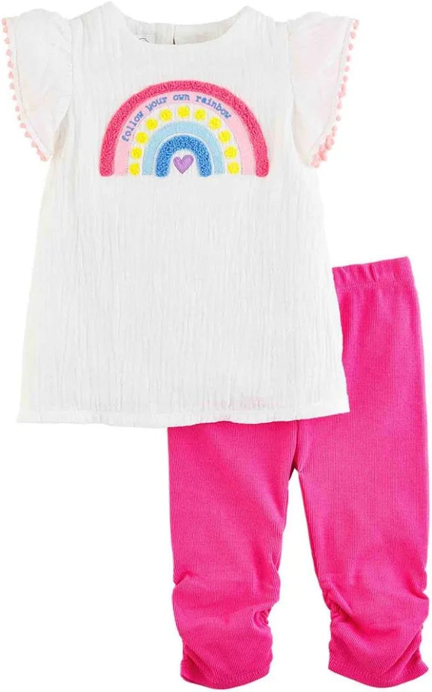 MudPie Girls Rainbow Tunic and Legging Set