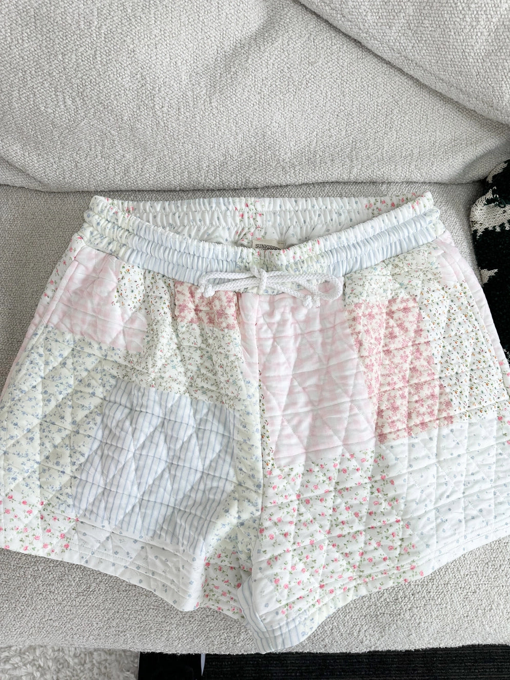 Sunkissed Coconut Pastel Quilted Shorts