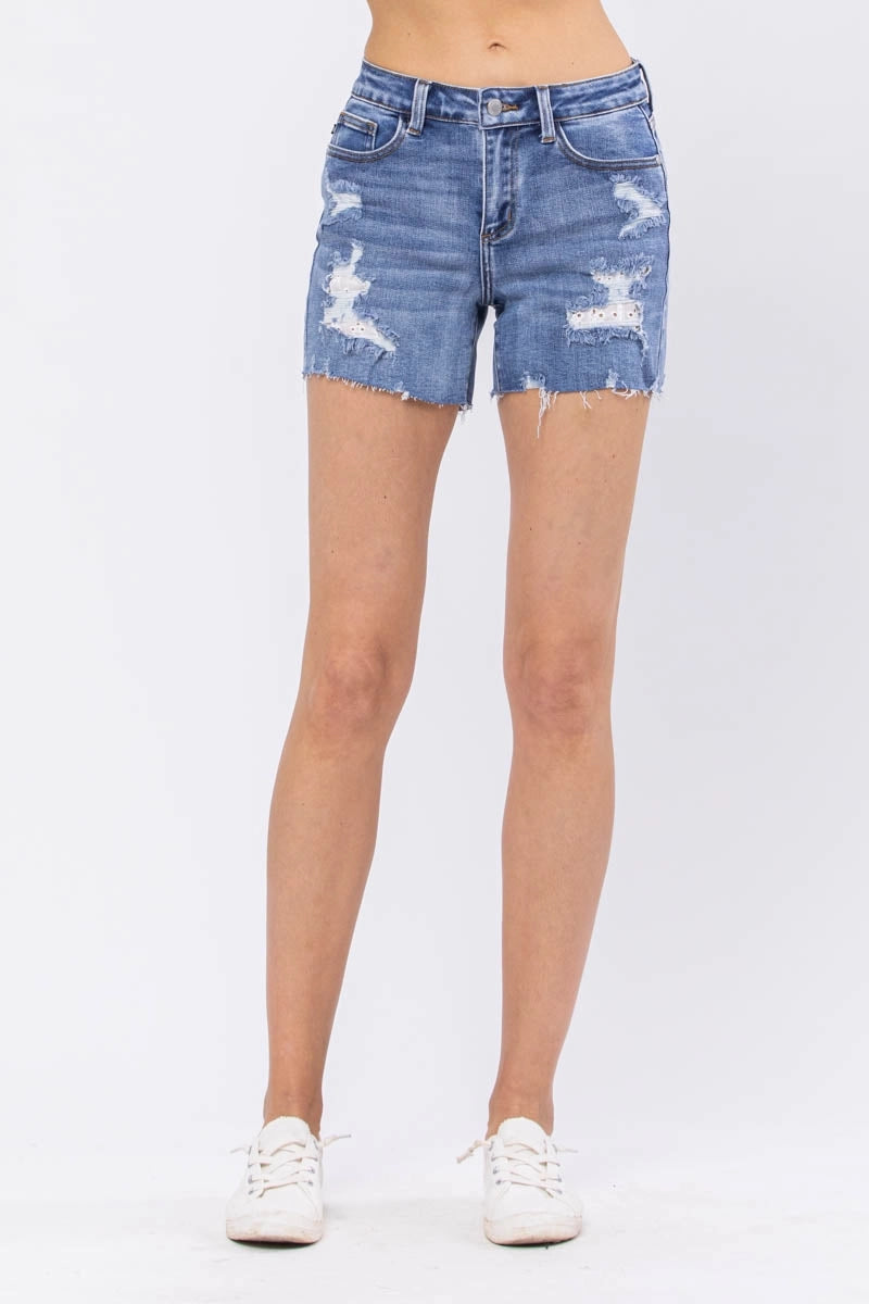 Judy Blue Lace Patch Shorts