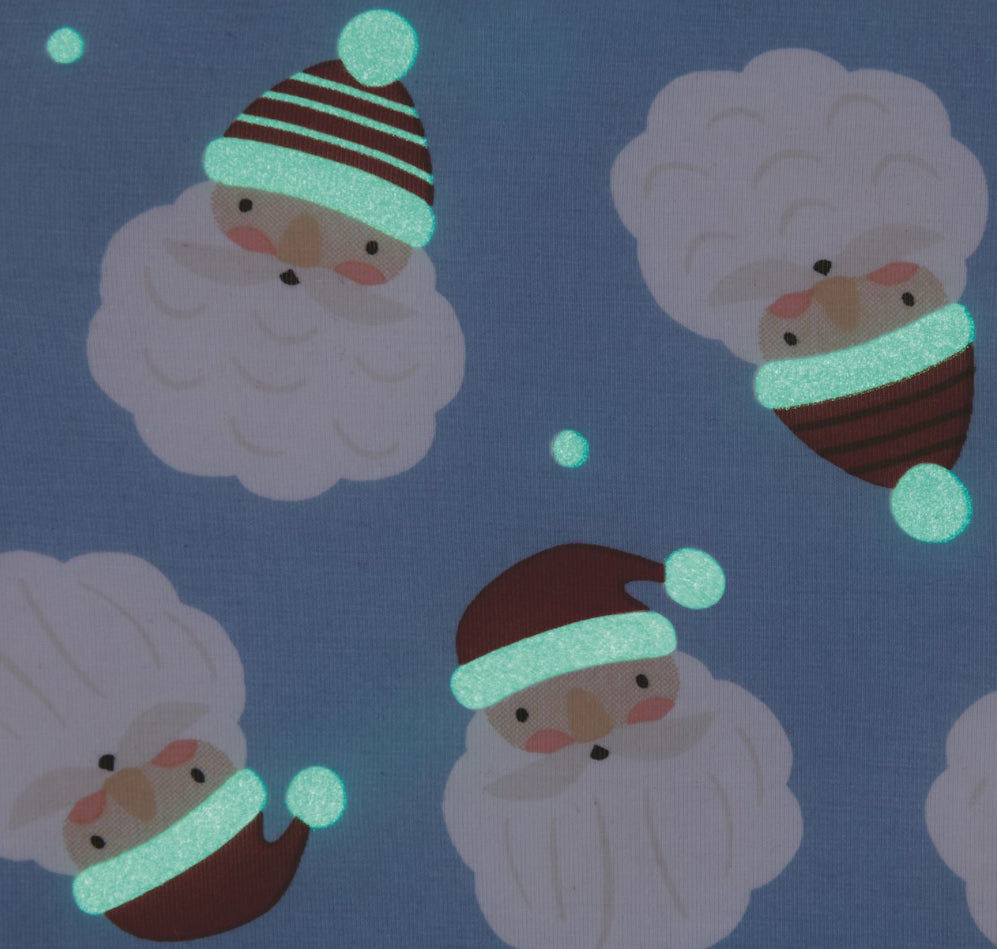 Blue Santa Glow 2-piece Bamboo Pajamas