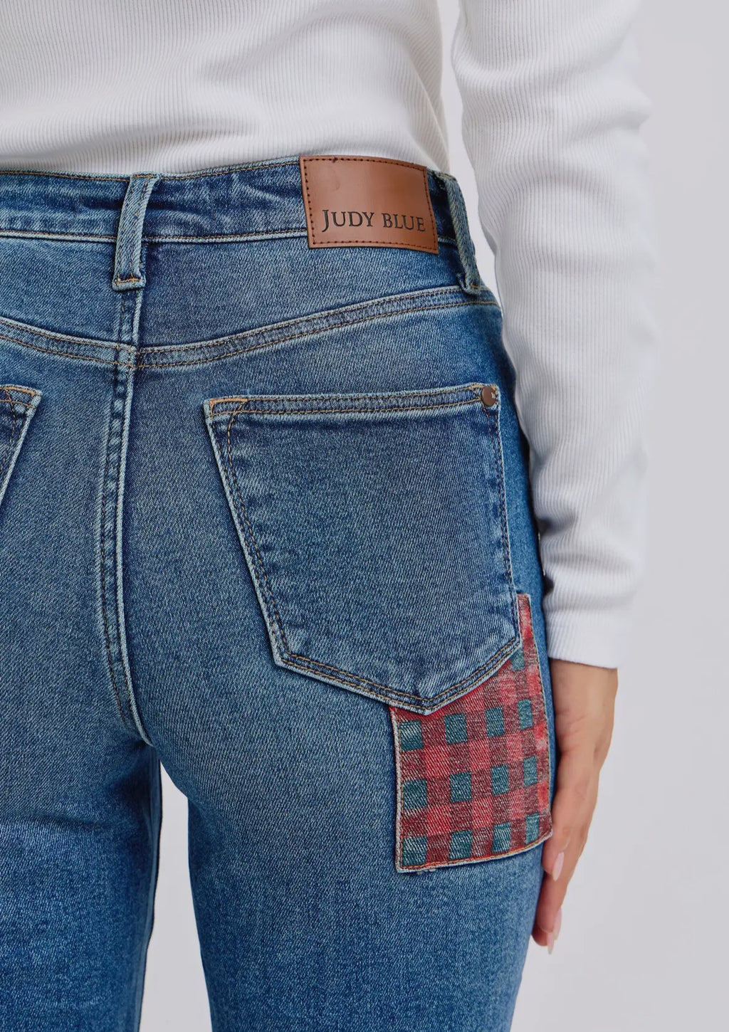 Judy Blue Slim Plaid Patch