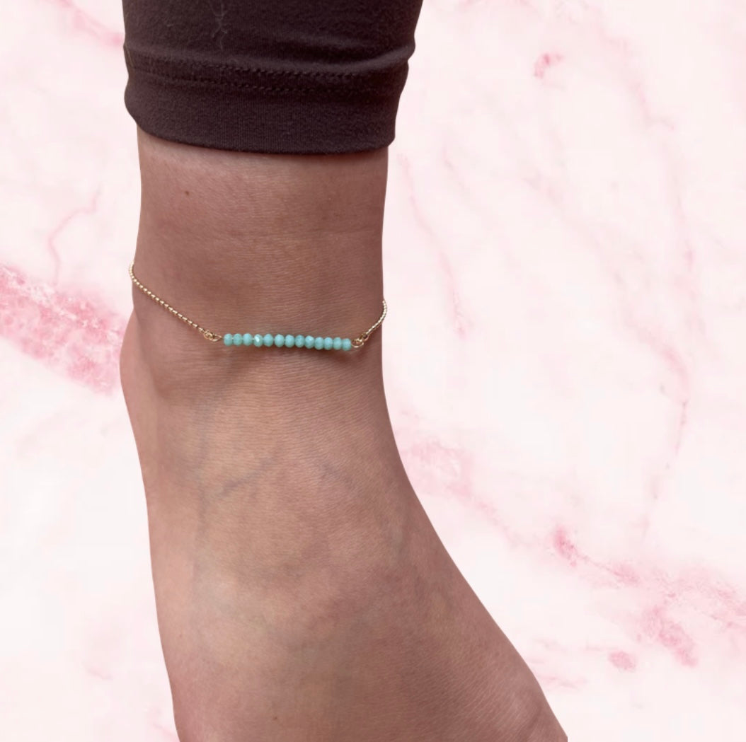 Pastel Bead Bar Anklet