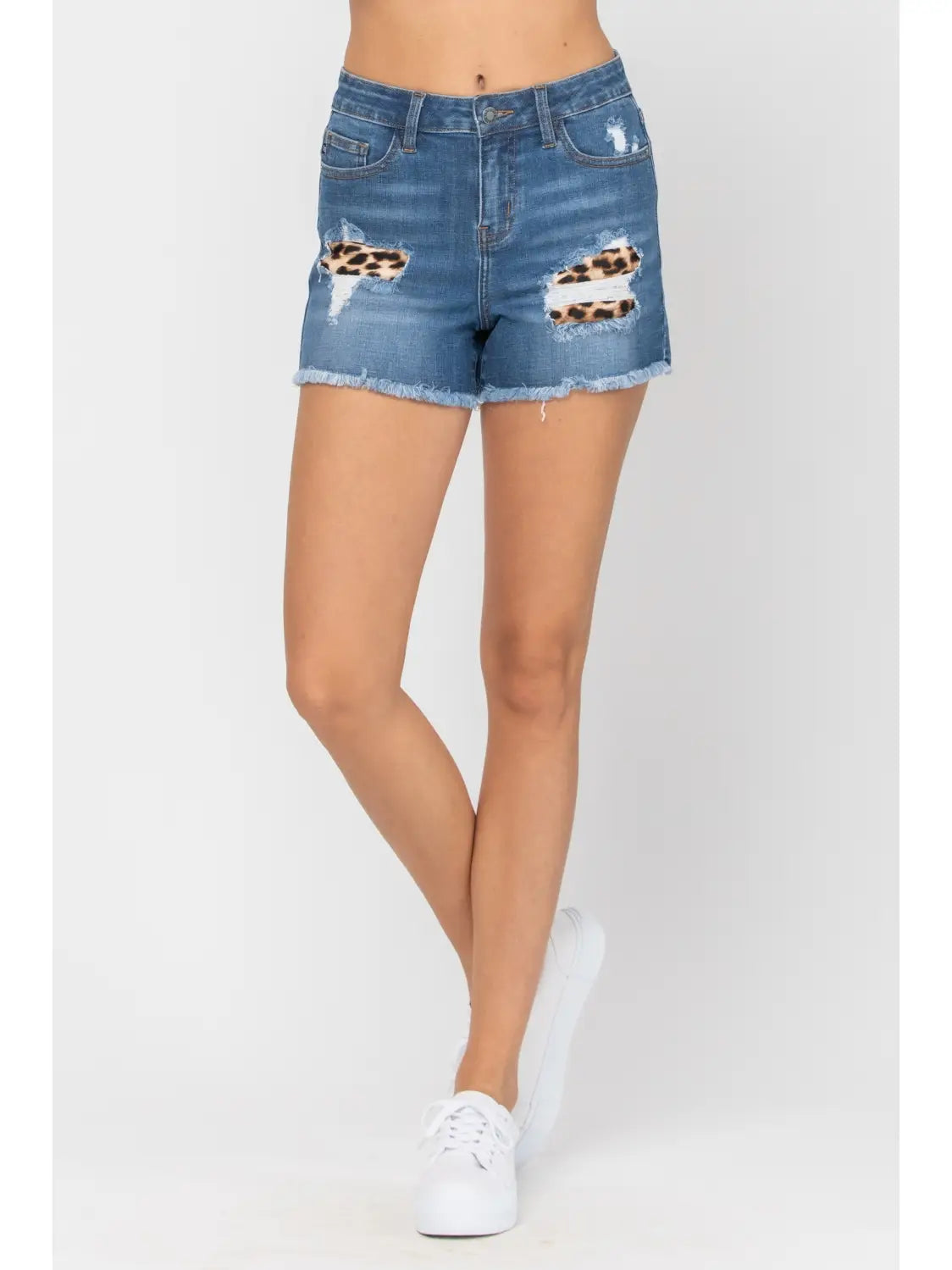Judy Blue Leopard Patch Shorts