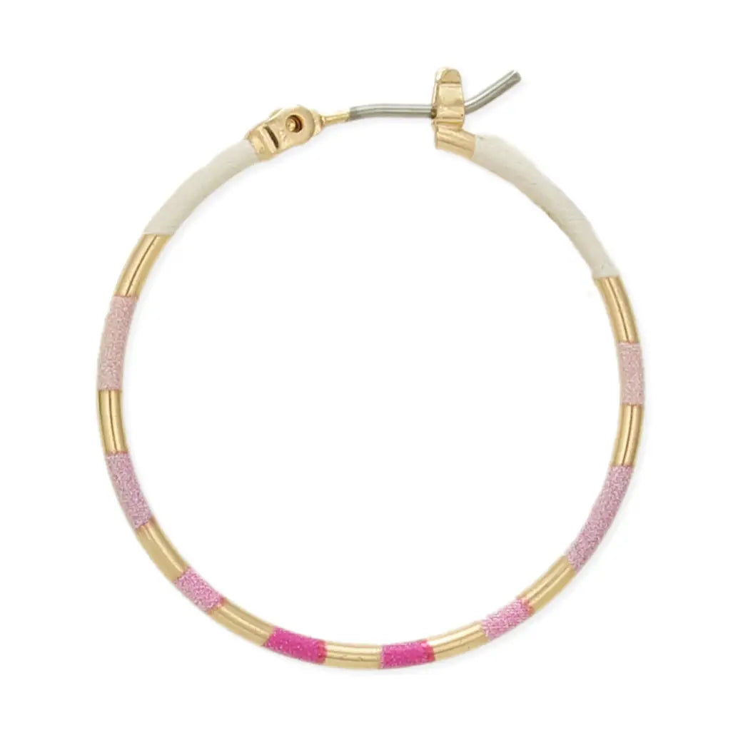 Pink Ombré & Gold Hoop Earrings