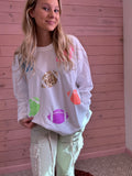 MudPie Sequin Football Sweatshirt