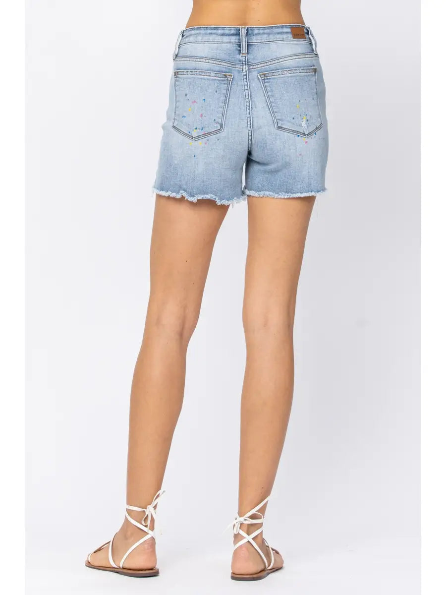 Judy Blue Paint Splatter Shorts