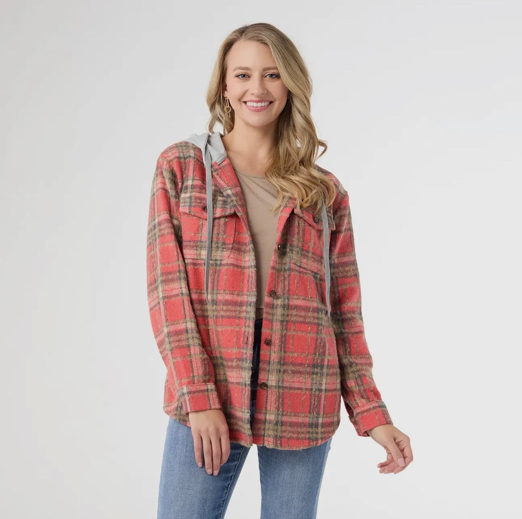 Coco and Carmen Flannel Hoodie