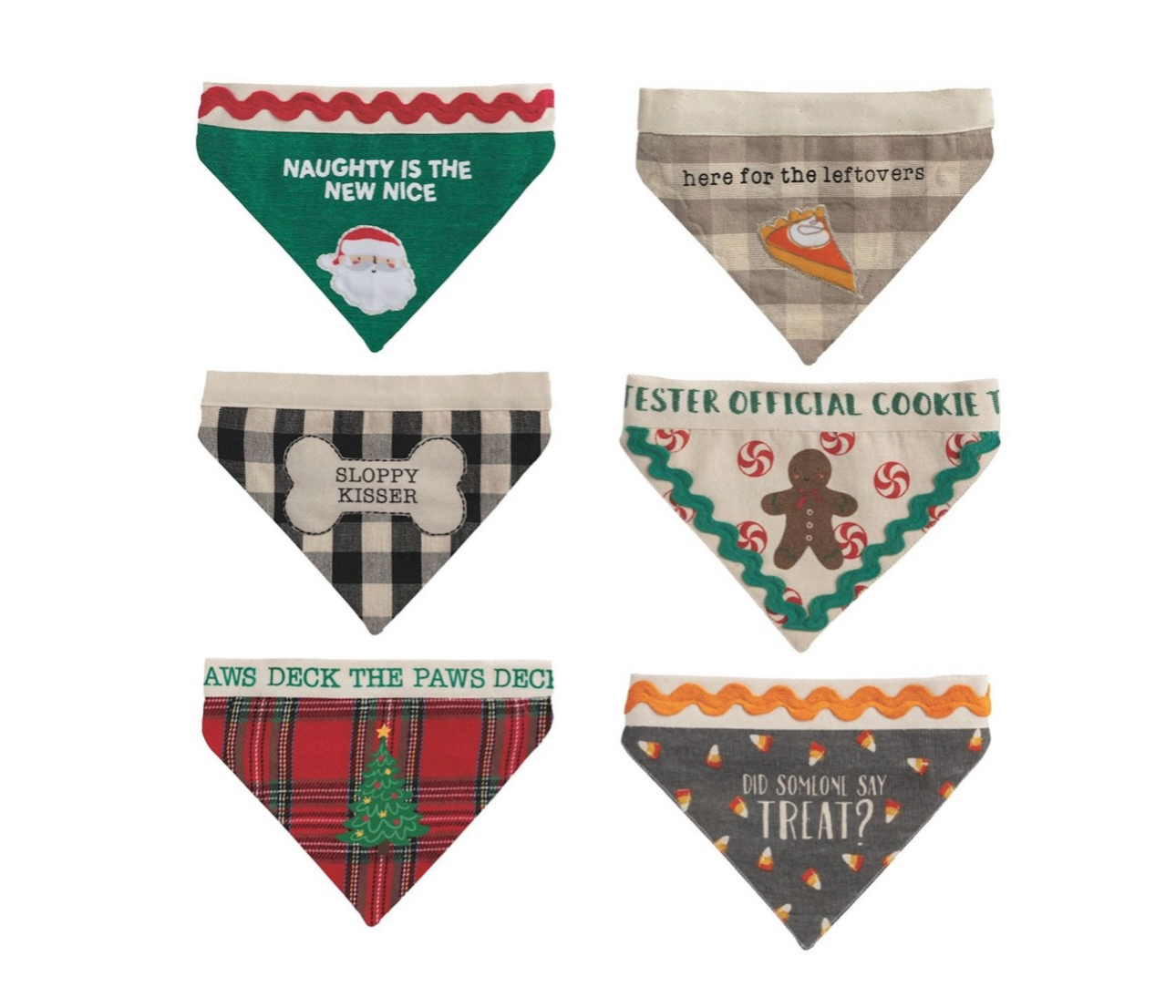Holiday reversible dog bandanas