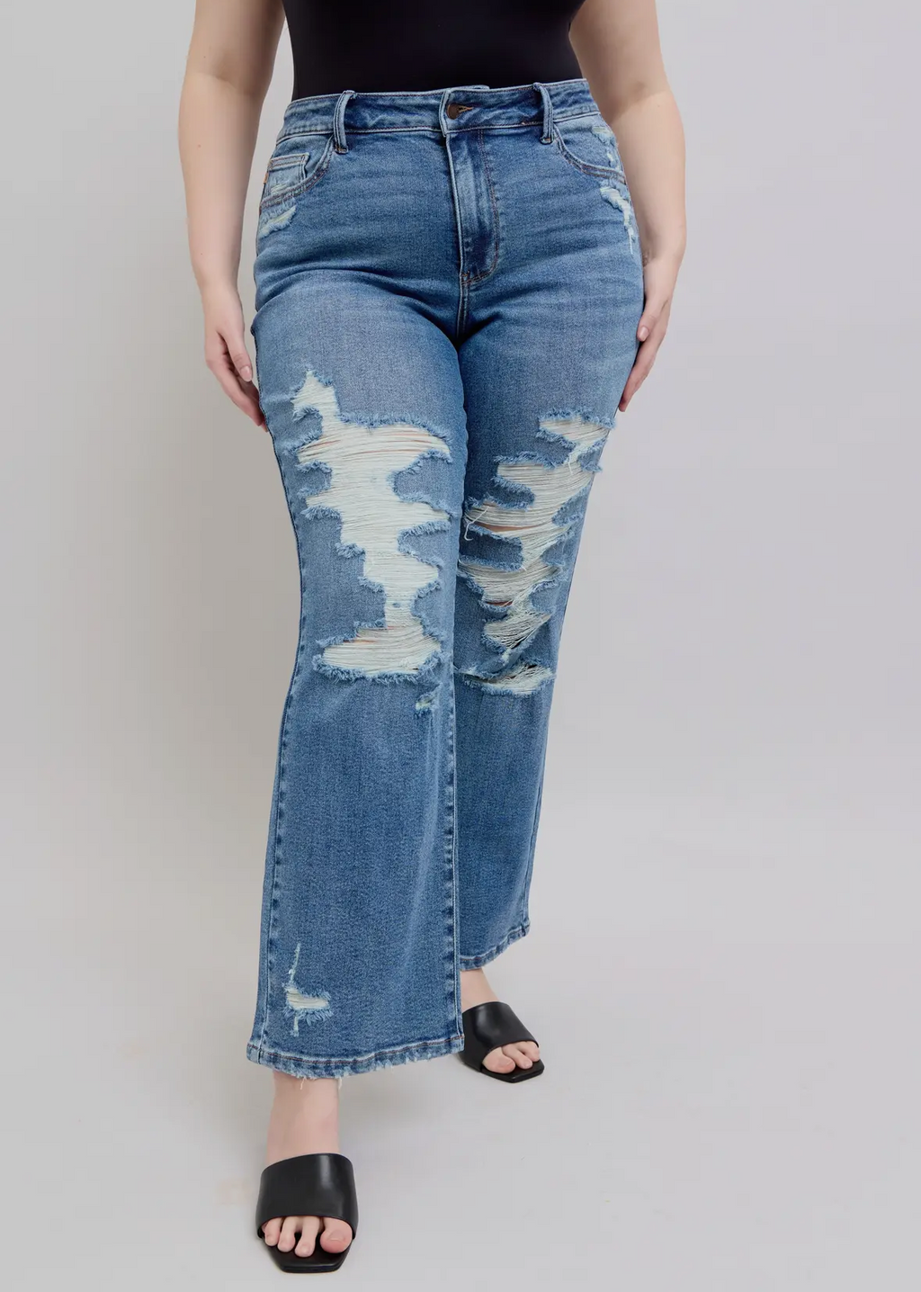 Judy Blue Straight Leg w/ Heavy Destroy