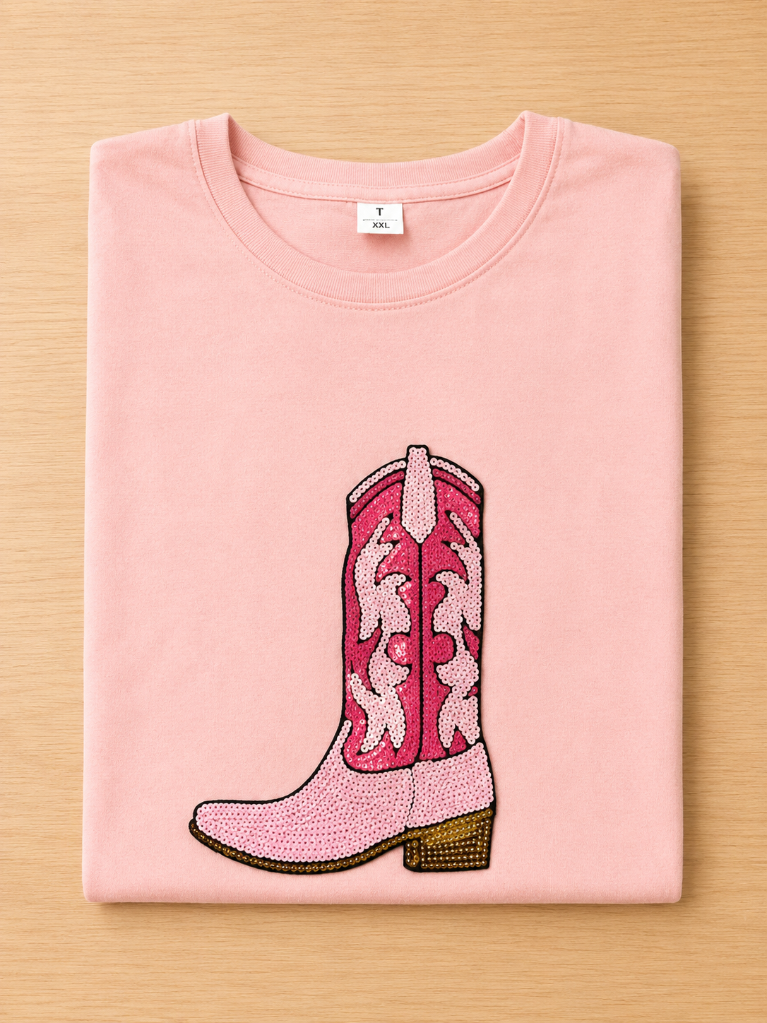 Sequin Patch Boot Tee