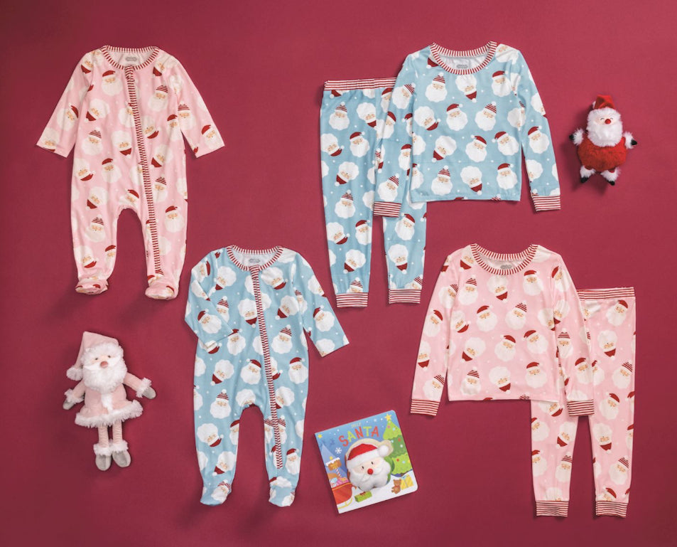 Blue Santa Glow 2-piece Bamboo Pajamas