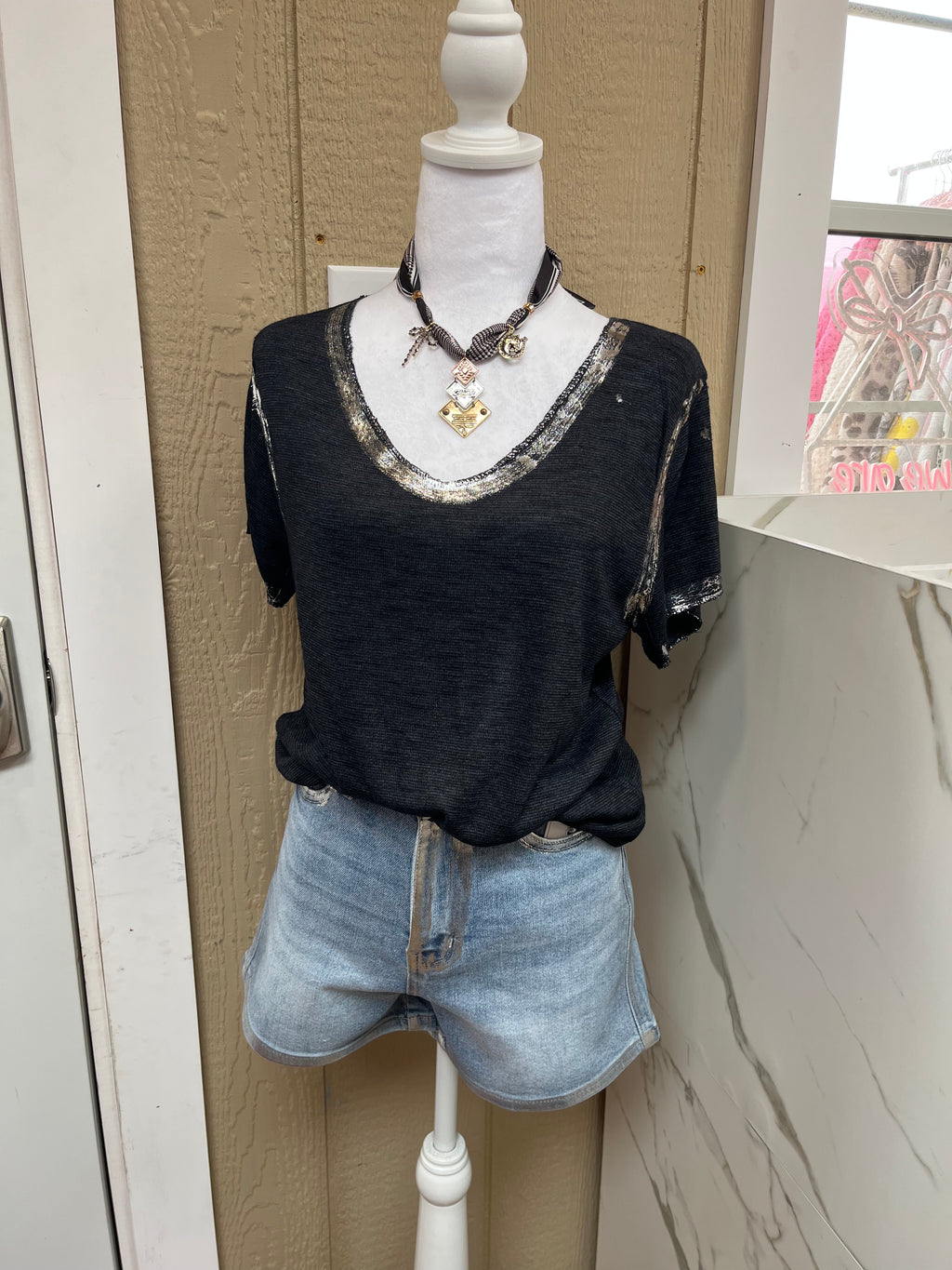 Silver Accents Top