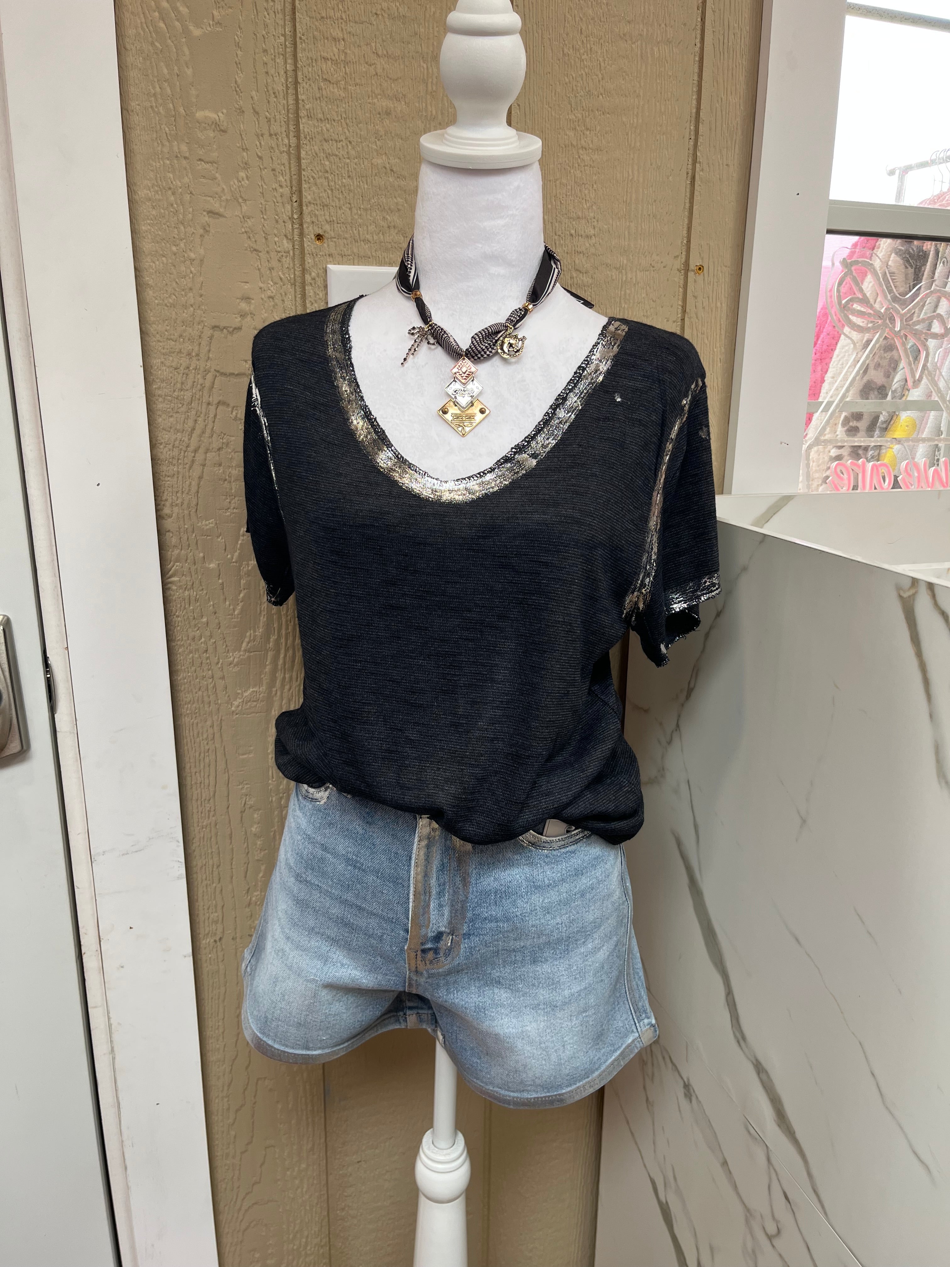 Silver Accents Top