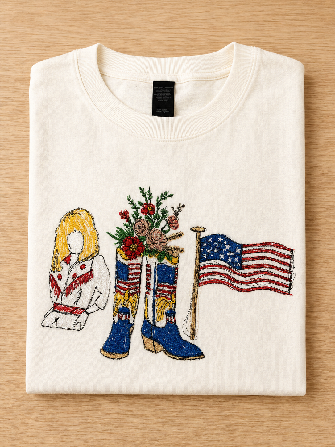 Embroidered Country Icons Tee