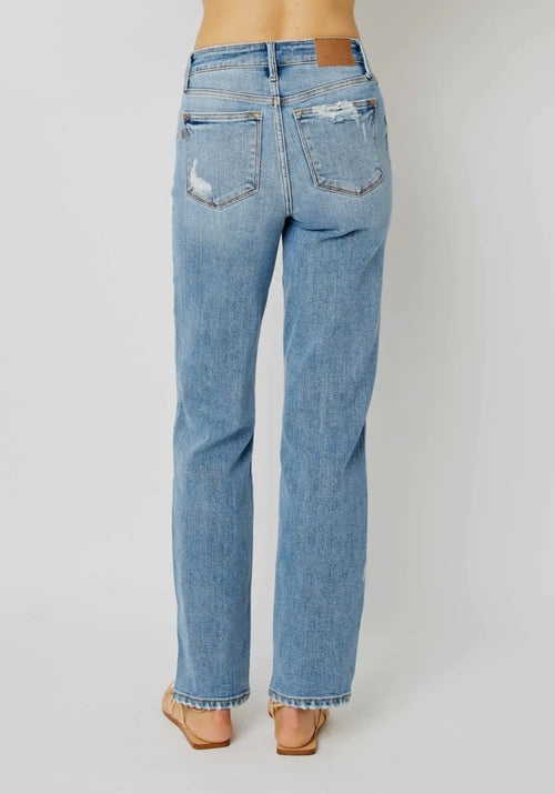 Judy Blue High Waisted Straight w/ Destroy