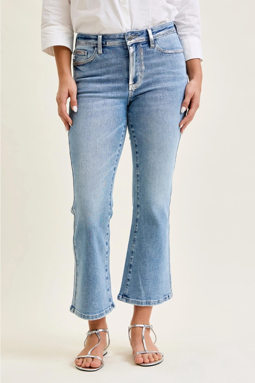 Judy Blue Flared & Foiled Jeans