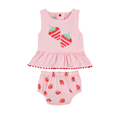 MudPie Girls Strawberry Appliqué Swimsuit