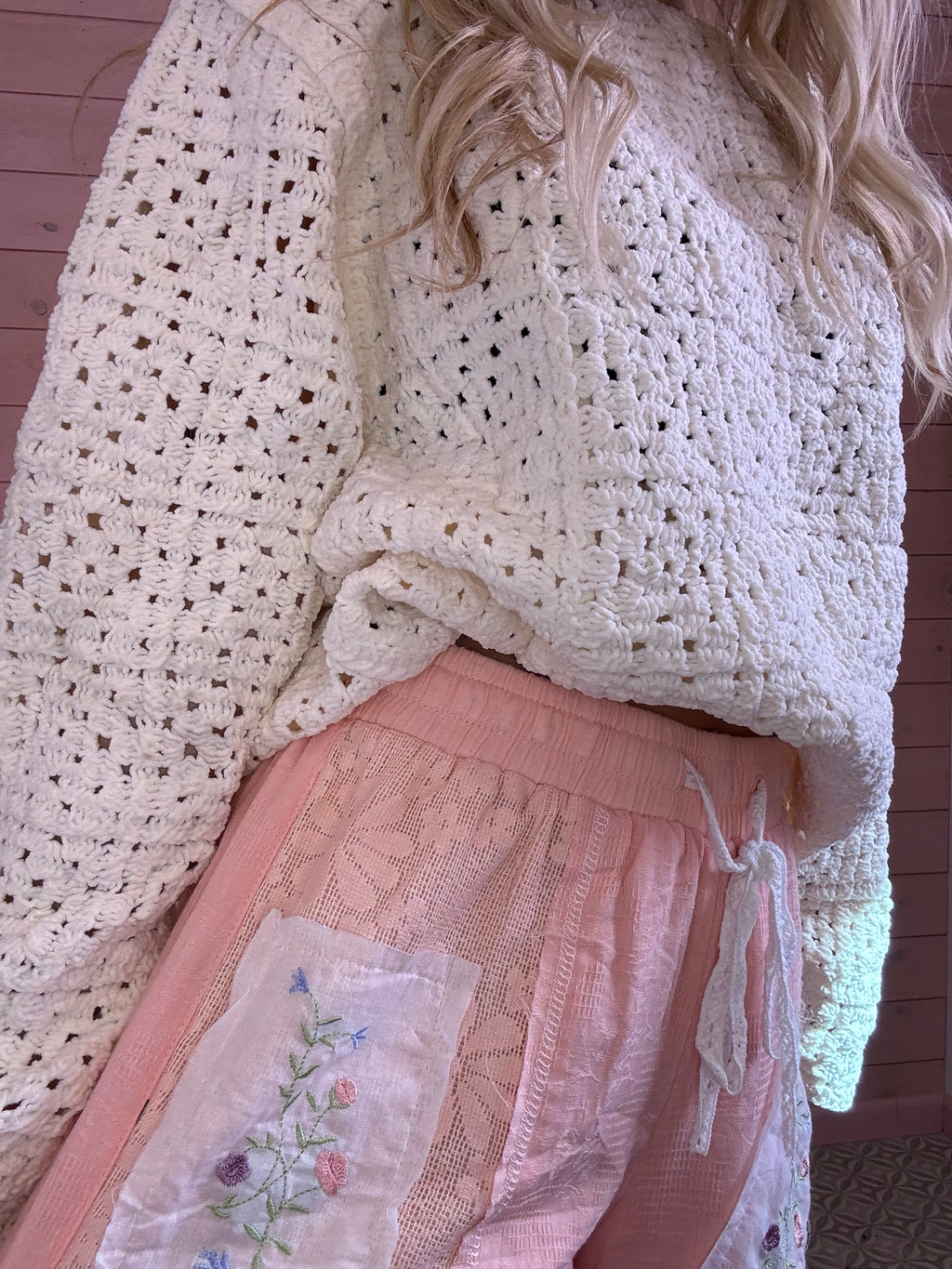 POL Wide Leg Patchwork Pants