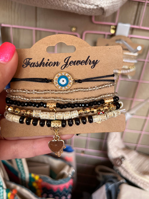 Eye Bead Bracelet Set
