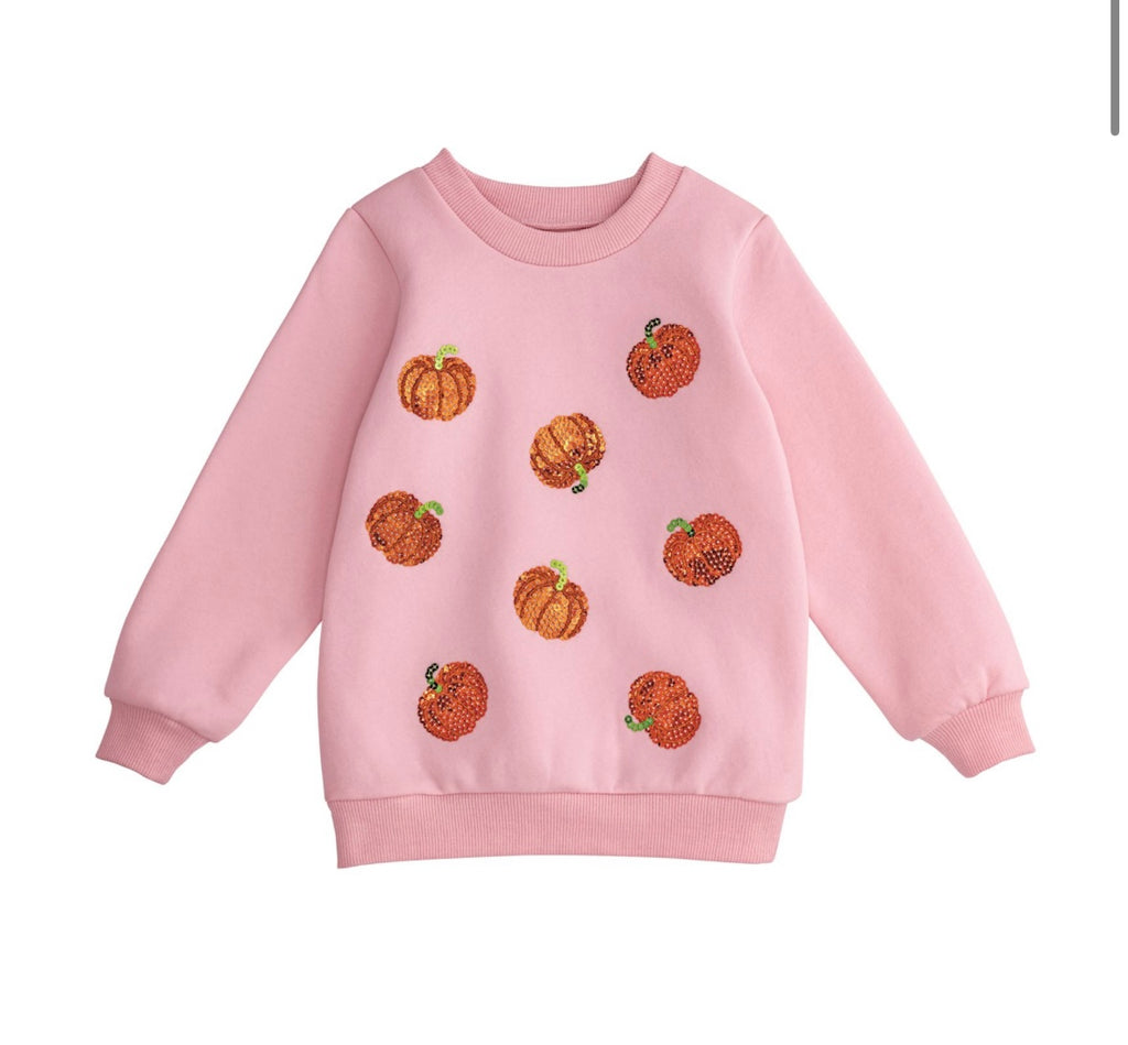 Toddler Girls Sequin Pumpkin Patch Sweatshirt