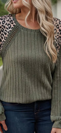 Leopard Sleeve Sweater