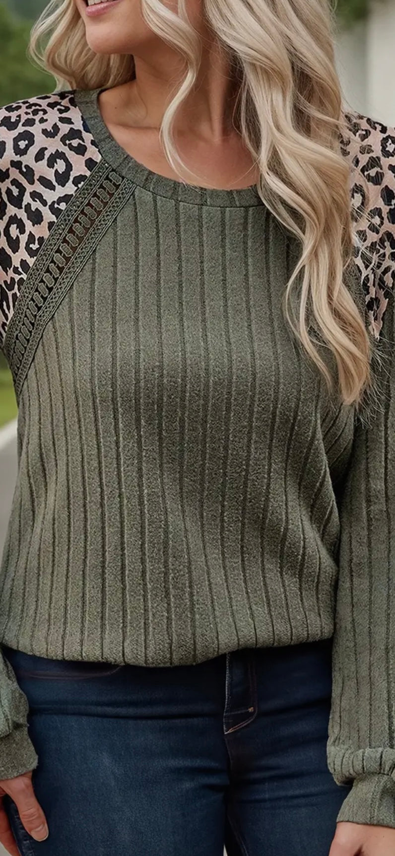 Leopard Sleeve Sweater