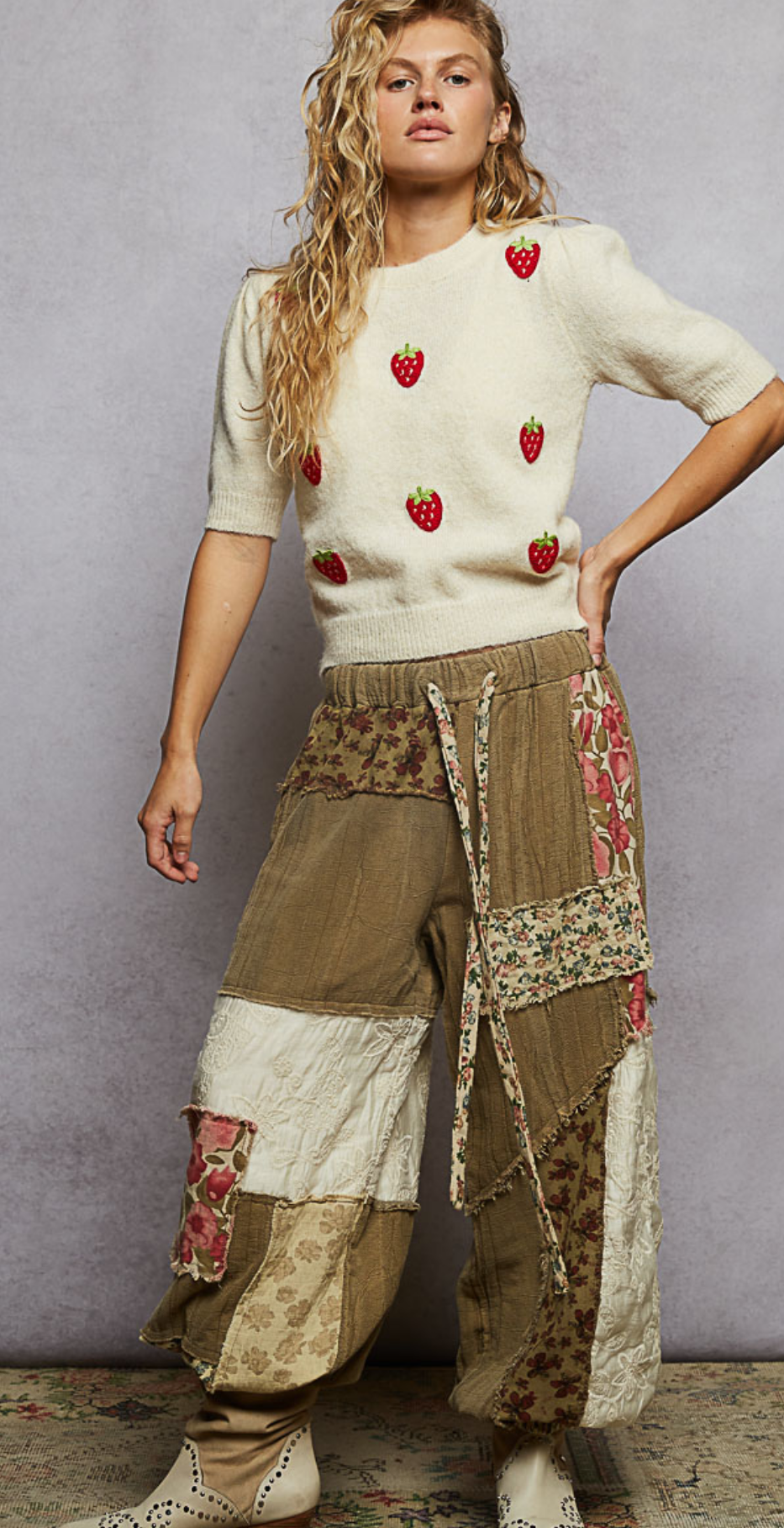 POL Olive Patchwork Jogger