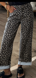 Leopard Denim Jeans